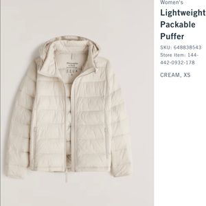 Abercrombie Lightweight Packable Puffer XS
